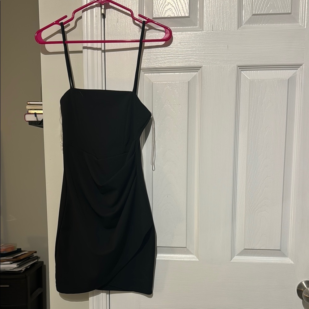 Windsor Black Sheath Mini Dress Spaghetti Strap